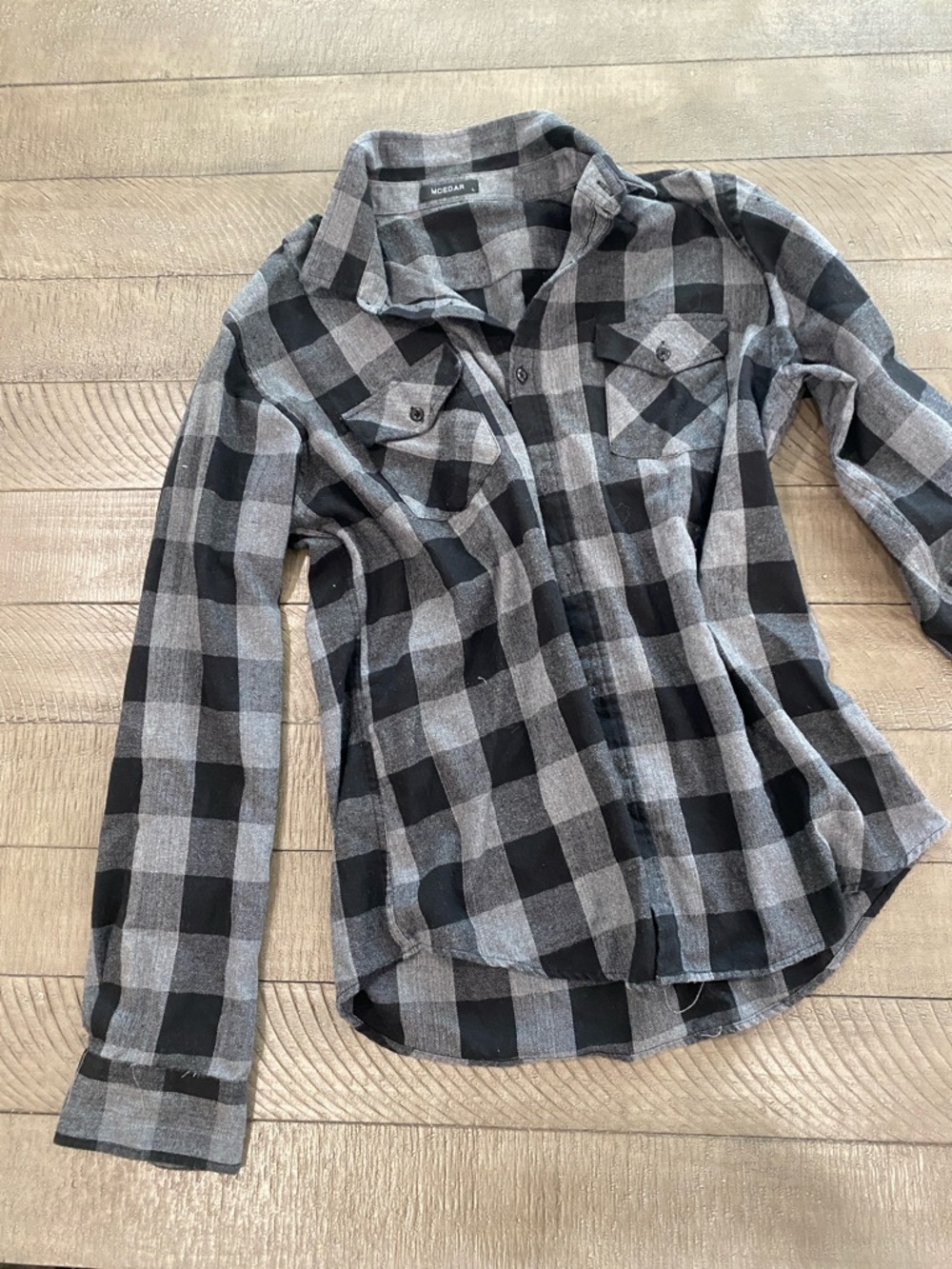 Woolrich Gray & Black Plaid Button-Down Shirt